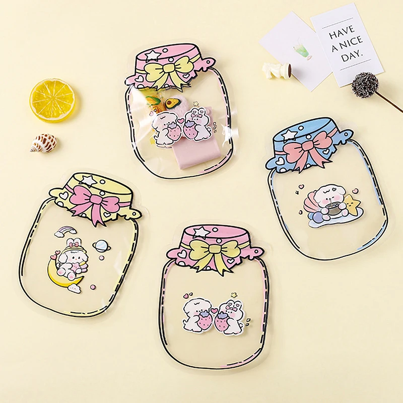 20Pcs Cartoon Printed Snack Cookie Storage Bag Self Sealing Design Easy To Use Small Item Storage Creative CandyBag