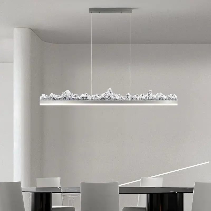 Luxury Creative Iceberg Open Kitchen Designer Long Bar Dining Table Island Terrace Pendant Light For Restaurant Decor