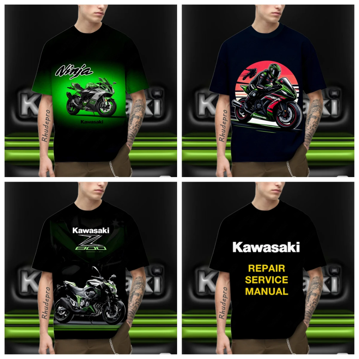 

Мужская футболка Kawasaki, мотоциклетная футболка, футболка для верховой езды, солнцезащитный крем, быстросохнущая, впитывающая пот, футболка с 3d принтом, летняя футболка