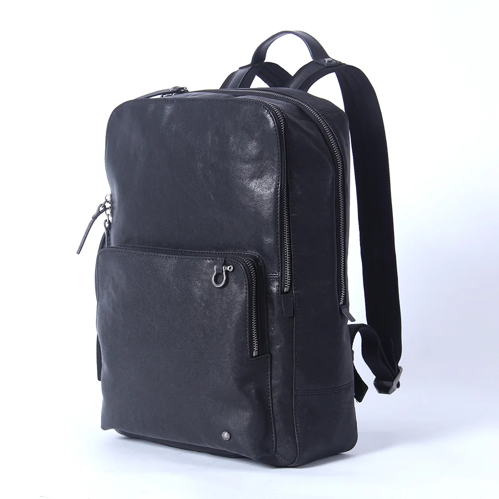 S.WORKER Lässiger Rucksack aus echtem Leder für Herren, 15-Zoll-Laptop-Rucksack aus Rindsleder, handgefertigt, modischer Preppy-Stil, Schultasche, Tagesrucksack – Detail 8
