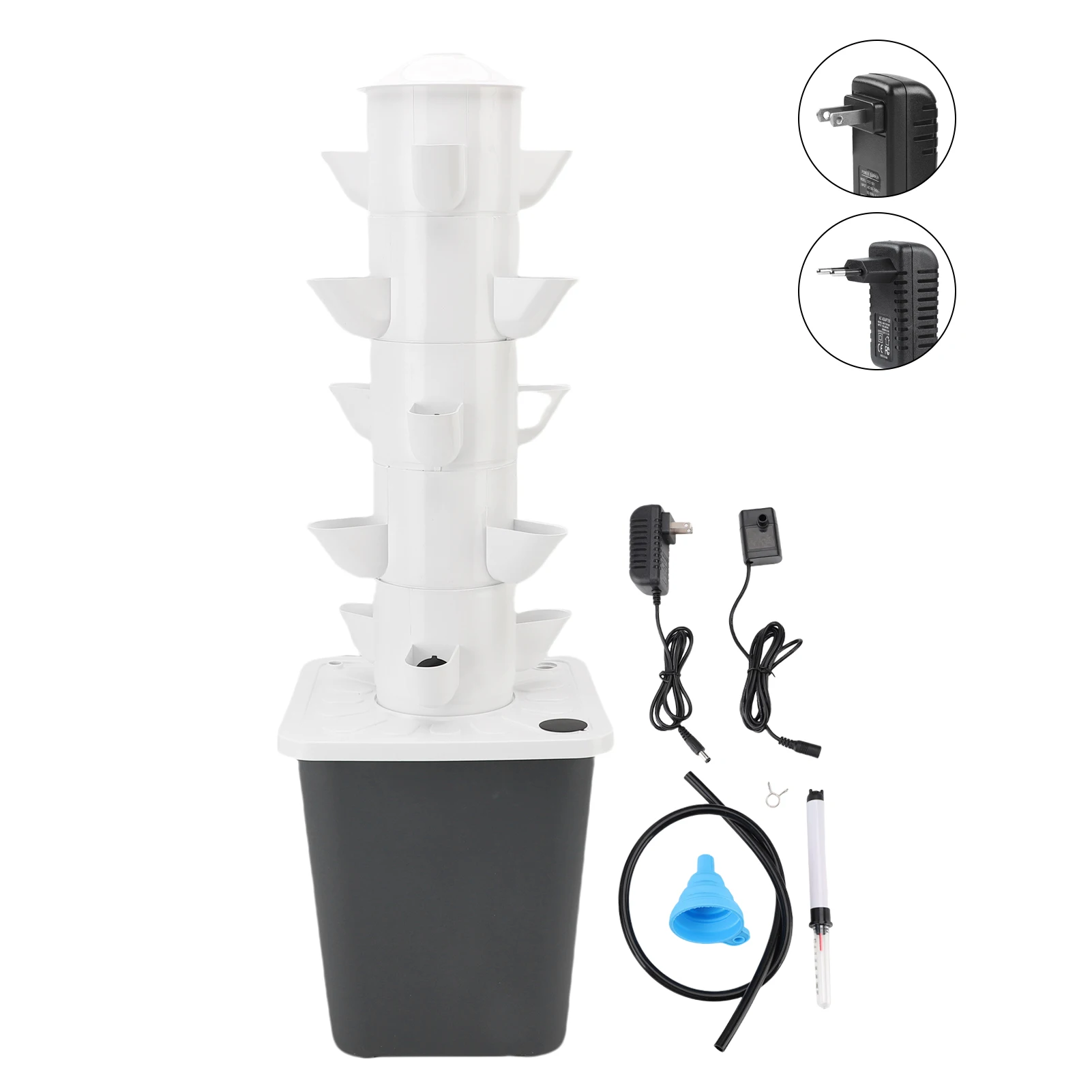 

Vertical Hydroponic Tower 15 Holes 10L Water Tank Vertical Planting Tower Large Water Tank For School students plant growers