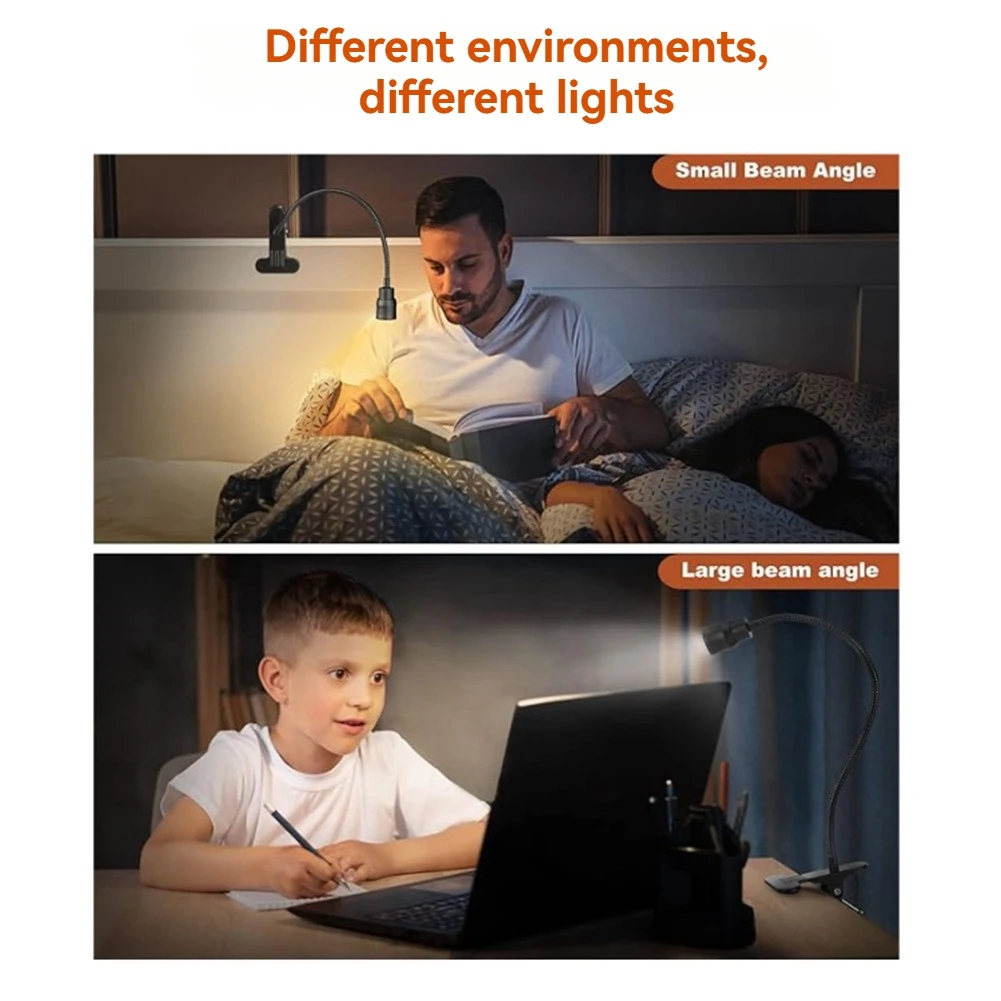 N18R LED 読書灯 USB 3 色調光クランプブックライト柔軟なグースネック読み取りナイトライトスタッド読書ランプ