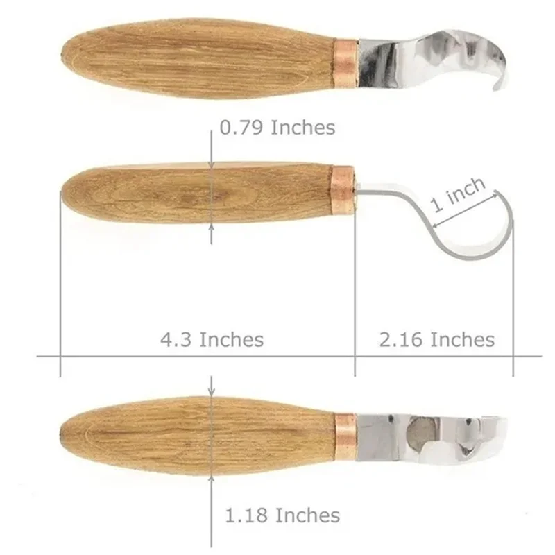 Imagem -05 - Stainless Steel Wood Carving Cutter Escultura Woodwork Faça Você Mesmo Wood Handle Spoon Hook Carving Knife Woodcut Art Craft Tool pc Pcs