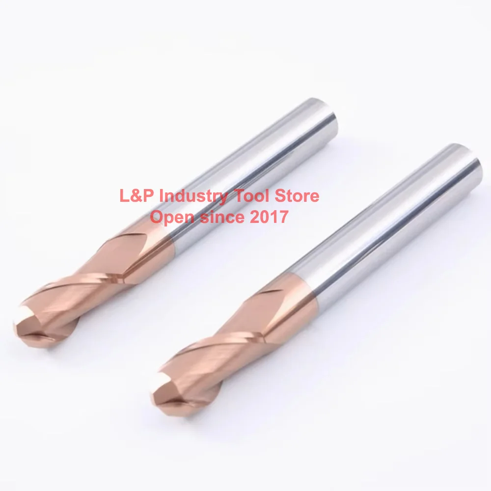 HRC55 2T สองขลุ่ยปลายจมูกบอล CNC Milling Professional CUTTER Router อุปกรณ์เสริมใบมีดเจาะเหล็กทังสเตนเครื่องมือทํางาน