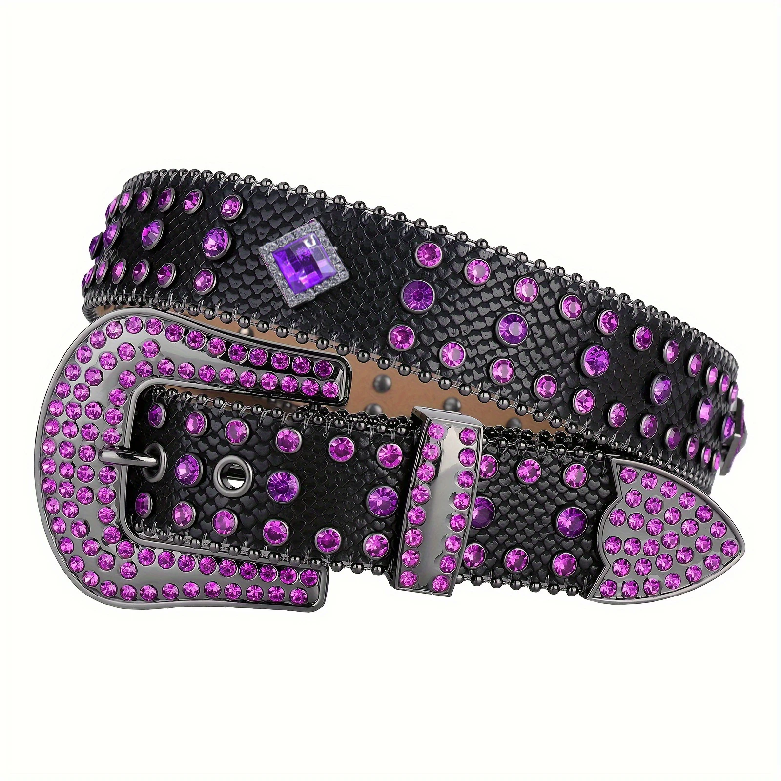 

New Style Fashionable Y2K Stones Ice Belt Studded Diamond Crystal Sparkle Cowboy BB Belt For Men Women Jeans Pants