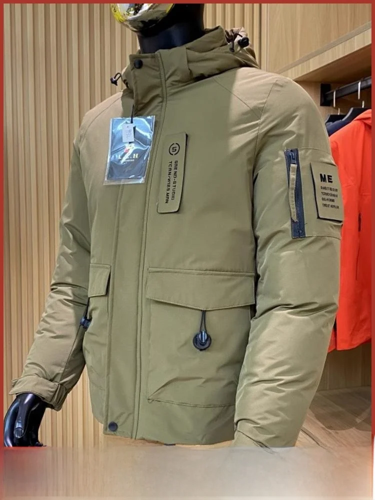 

Thiened Warmth Мужская хлопковая куртка для улицы, зимняя тактическая спецодежда, ветрозащитная, водонепроницаемая, молодежная, модная, подставка, Long Sve