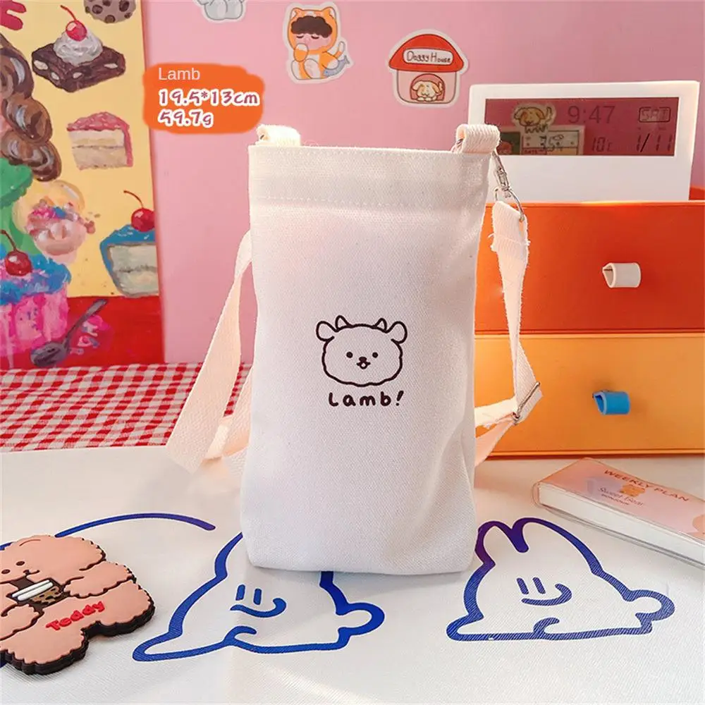 Simple Cartoon Cup Cover Portable Heat Insulation Lovely Thermos Cup Water Cup Cover Students Diagonal Cross Water Cup Bag