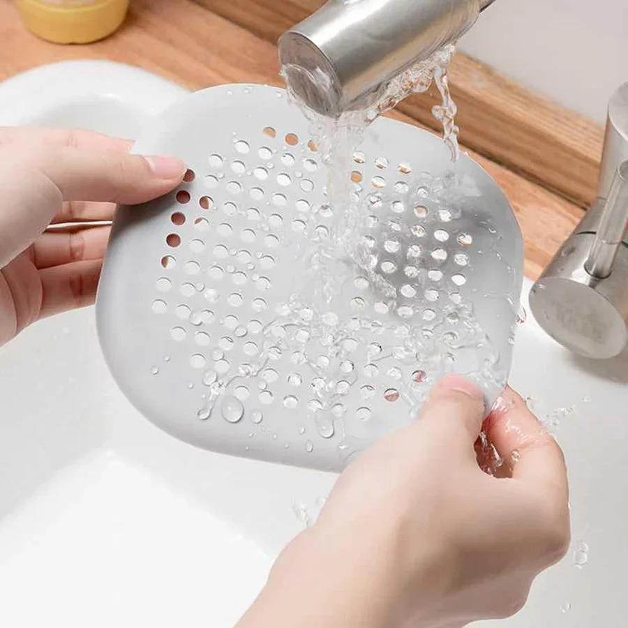 Anti-clog Hair Catcher, Square Silicone Drain Sticker, Durable Waterproof Protector for Household Sewers