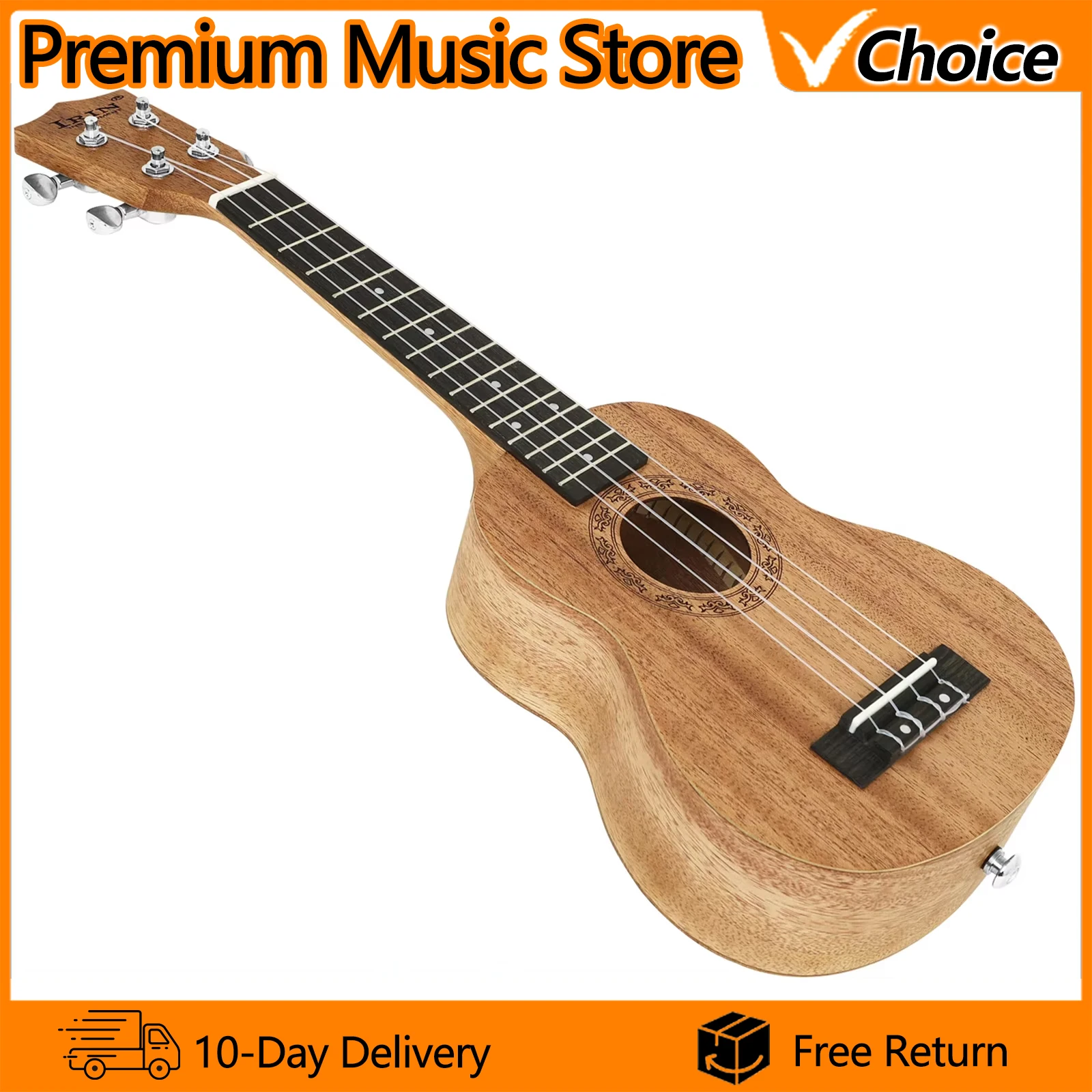 IRIN 21 Inch Ukulele High Quality Solid Wood Handmade Plucked Music Instrument Ukulele Beginner Practice Performance Ukulele