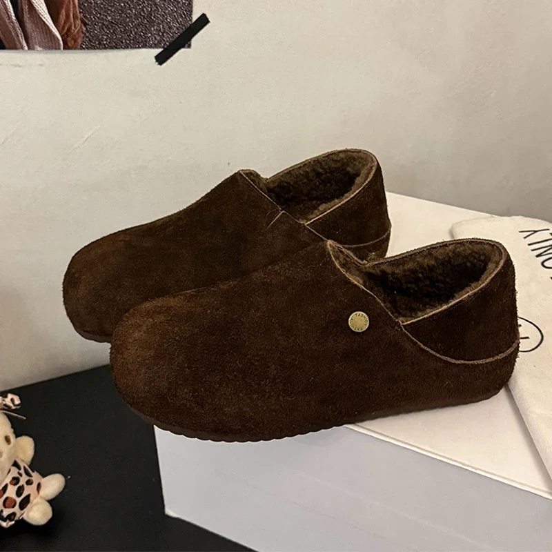 أحذية قطنية للنساء الشقق الجلد المدبوغ أحذية خفيفة أنيقة شتاء حذاء الثلج عالي الرقبة دافئ 2025 قصيرة أفخم المشي الرياضة جديد Mujer Zapatos #4