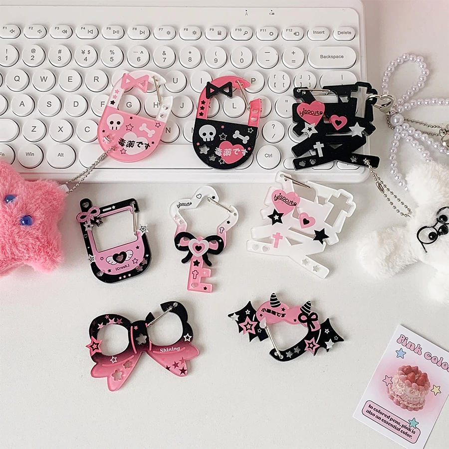 Portable Acrylic Pendant Handbook Decoration Keychain Charm Ita Bag Buckle Backpack Accessories For Everyday Use