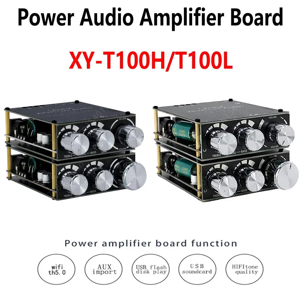 XY-T100H TPA3116D2 Bluetooth 5.0 Amplifier Card Audio Power 100w + 100w 2x100W Stereo Subwoofer Home Theater Amplifier Card