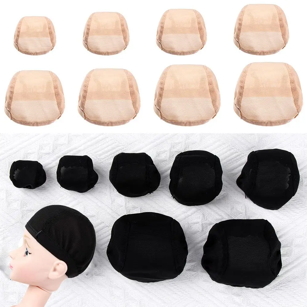 Multi-size Beige Black Color Doll Cap Fixed Hair Hairnet Net Non-slip Hat Cap Head Headgear for 1/3 1/4 1/6 Doll Wig Accessories