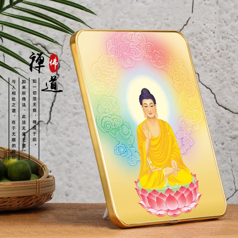 Glazed light Nanwu portrait of Sakyamuni Buddha, Phnom Penh photo frame decorative painting, hanging painting