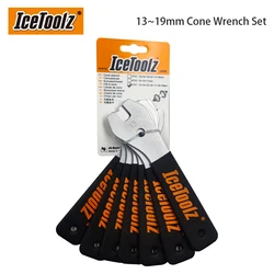 Icetoolz 47x7 Bicycle Cone Hub Wrench Set 13-19mm Cone Wrench Set Hardened Steel Superior Quality Bicycle Repair Tools 1 set