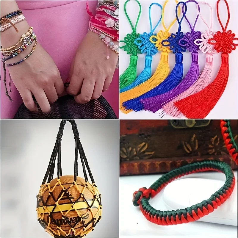 5 قطعة 1 مللي متر الملونة النايلون الحبل الصينية العقد مكرميه الحبل لصنع المجوهرات اليدوية أساور يدوية القلائد الحرف تجديل