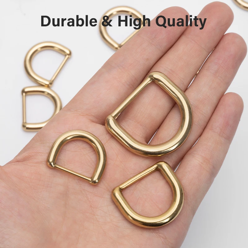 WUTA High Quality No Interface Brass D Ring Buckle Dog Collar Webbing Strap Hand Bag Purse Belt DIY Leather Craft Accessorie 1pc