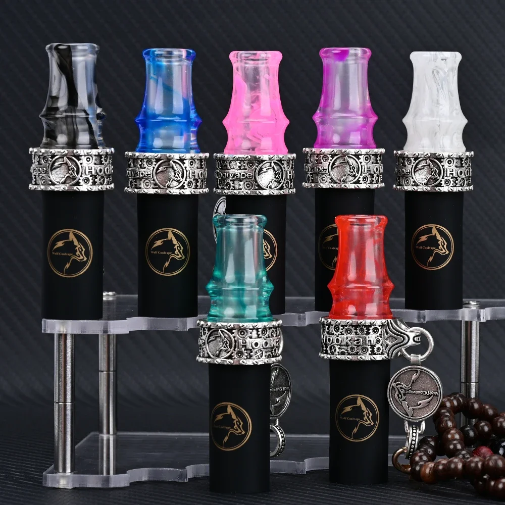 Shisha Water Pipe Accessories Resin Hookah Sheesha Chicha Narguile Silicone Hang Rope Strap Mouth Tips Resin Hookah Mouthpieces