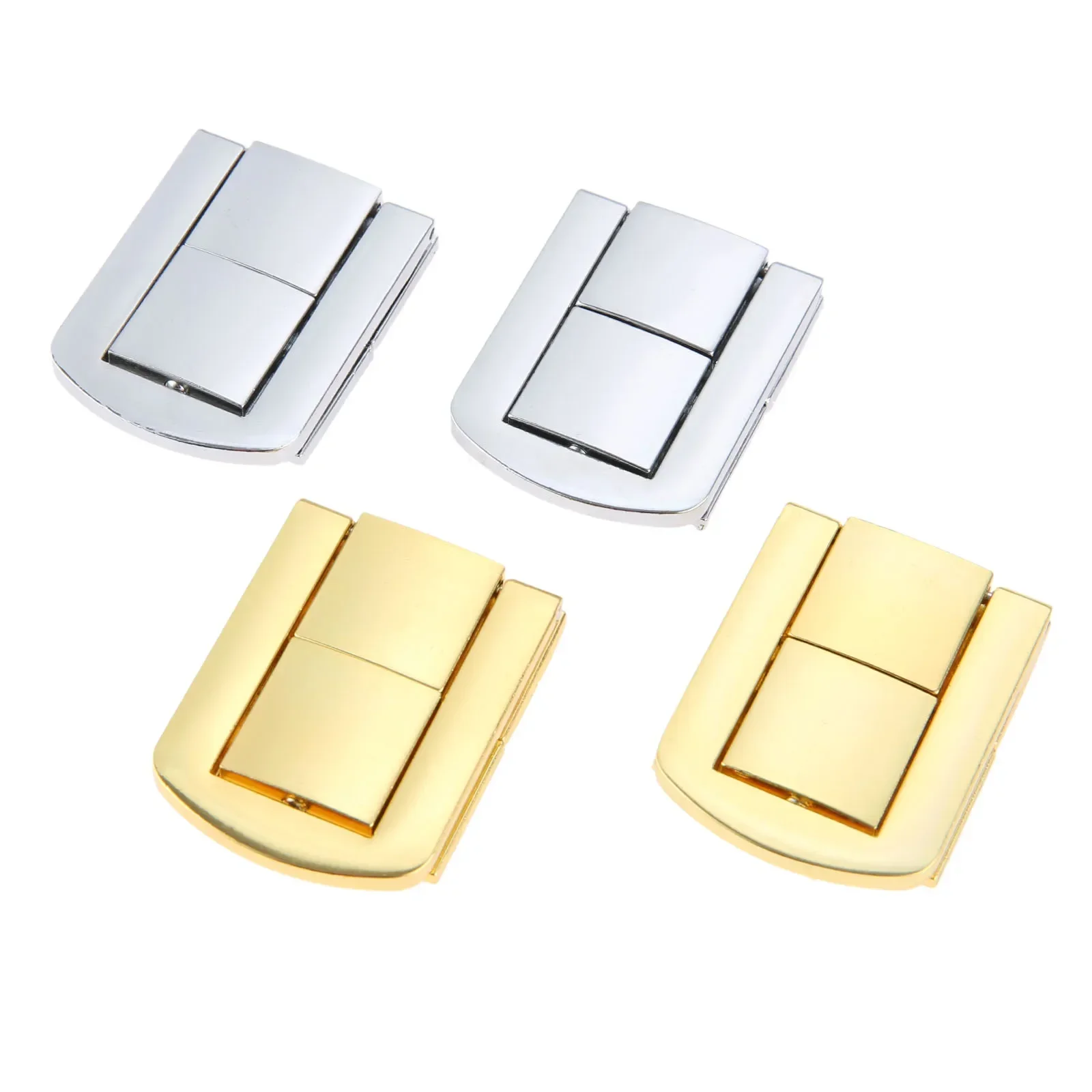 DRELD-hebilla cuadrada antigua de aleación de Zinc, cierre de caja de regalo de vino de madera, cierres de pestillo de caja con tornillos, plata/oro, 43x32m, 1 unidad