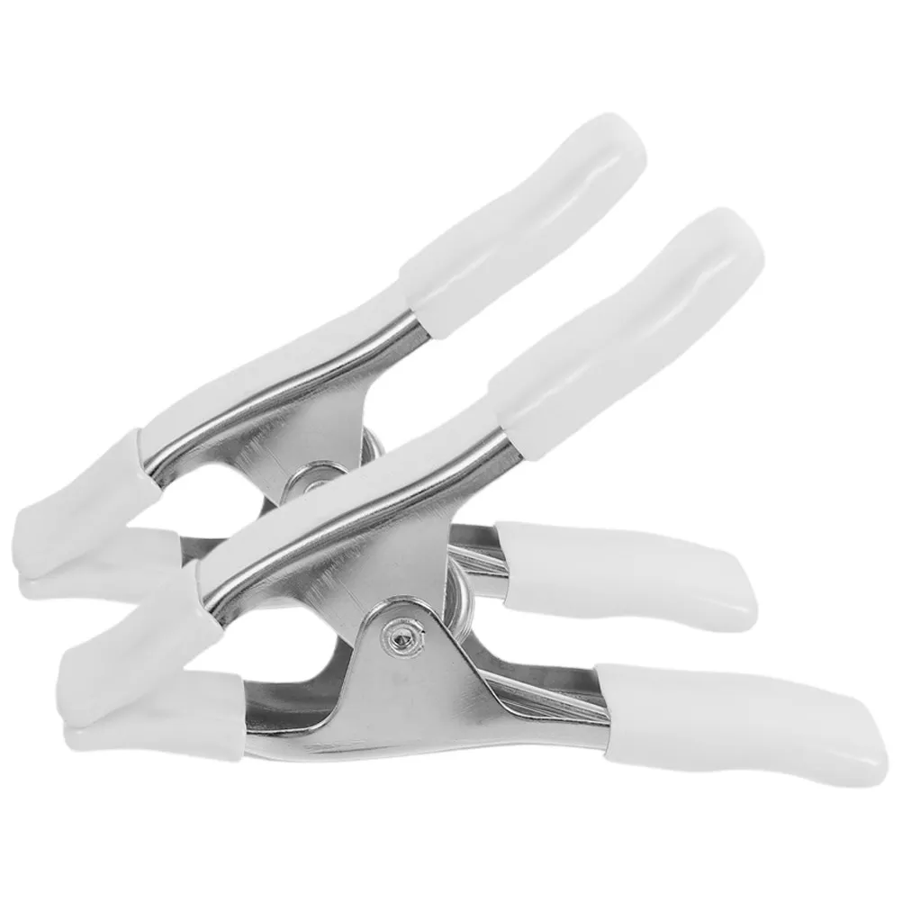 

2Pcs Heavy Duty Backdrop Spring Clamps Anti-Slip Metal Clips Photography Stand Fixing Clips Strong Grip 4Inch Spring Clamps Clip