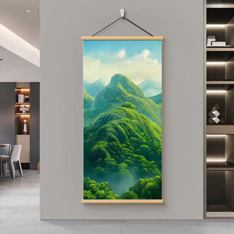 Natural SceneryModern Minimalist Landscape Wall Painting,  Mountain Water for Living Room Sofa Background, Study Decor