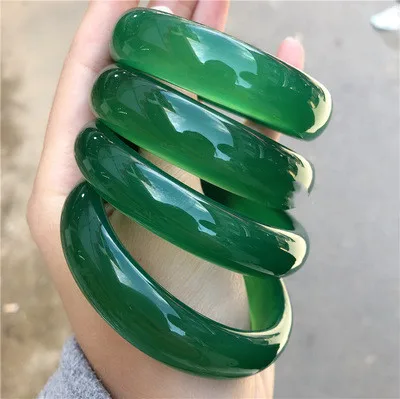 Natural Ice King Full Green Chalcedony Bracelet  Emerald Agate Jade Exquisite Bangle Accessories Decoration Jewelry Crafts