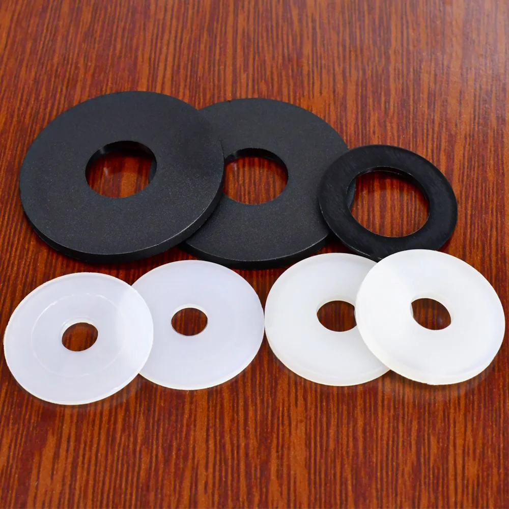 M2-M24 Black or White Nylon Flat Washers Plane Spacer Plastic Spacer Insulation Waterproof Sealing Hard Gaskets For Screw Bolts