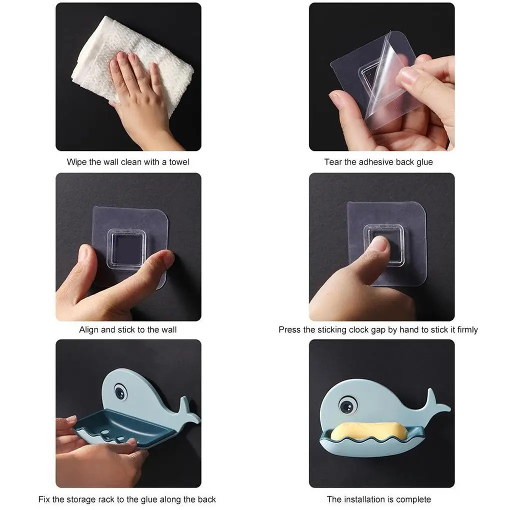 Soap Holder for Shower Wall Strong Load-Bearing Double-layer Whale