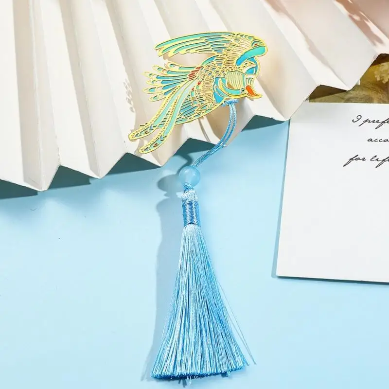 

31BA 4Pcs Hollow Leaves Metal Bookmarks Leaves Theme Bookmarks with Tassels Novel Page Marker for Teacher Book Lover Reading