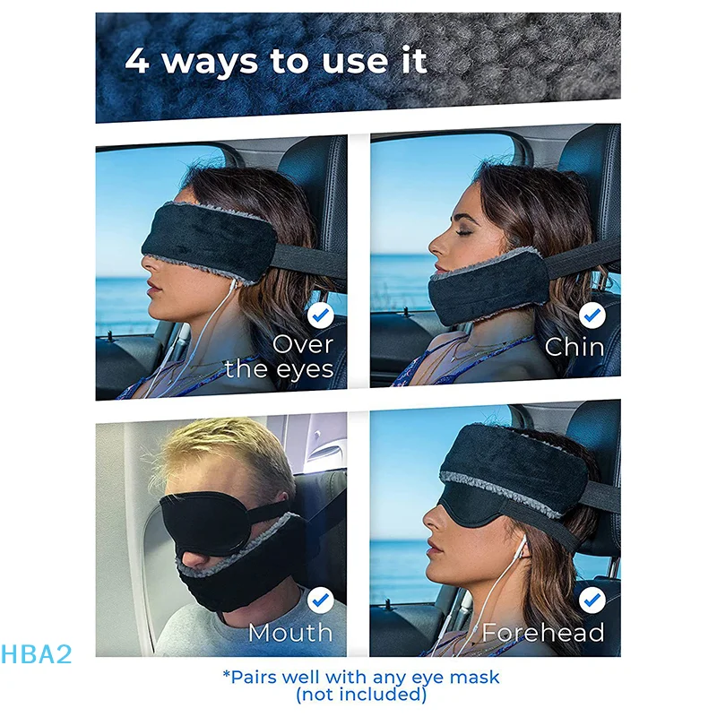 【H】1개 헤드 서포트 스트랩 조절 가능한 여행용 베개 비행기 목 지지 밴드 휴대용 자동차 좌석 수면 보조 헤드 고정 스트랩