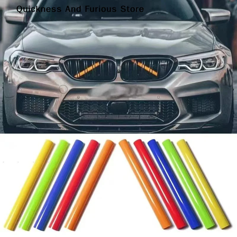 【MO】2Pcs Universal Multicolor Car Front Grille Trim Strips Waterproof Easy Installation Perfect For Exterior Styling