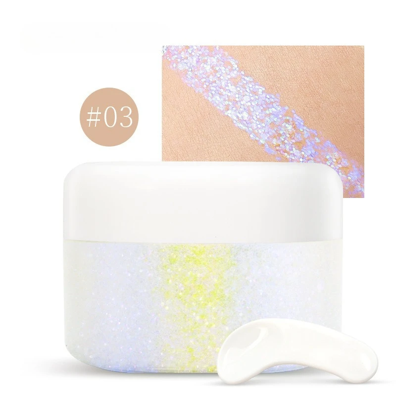 Resaltador camaleón de Gel con purpurina de galaxia, brillo multicromo para cara, cuerpo, fórmula a base de agua, maquillaje festivo para fiesta, sombra de ojos