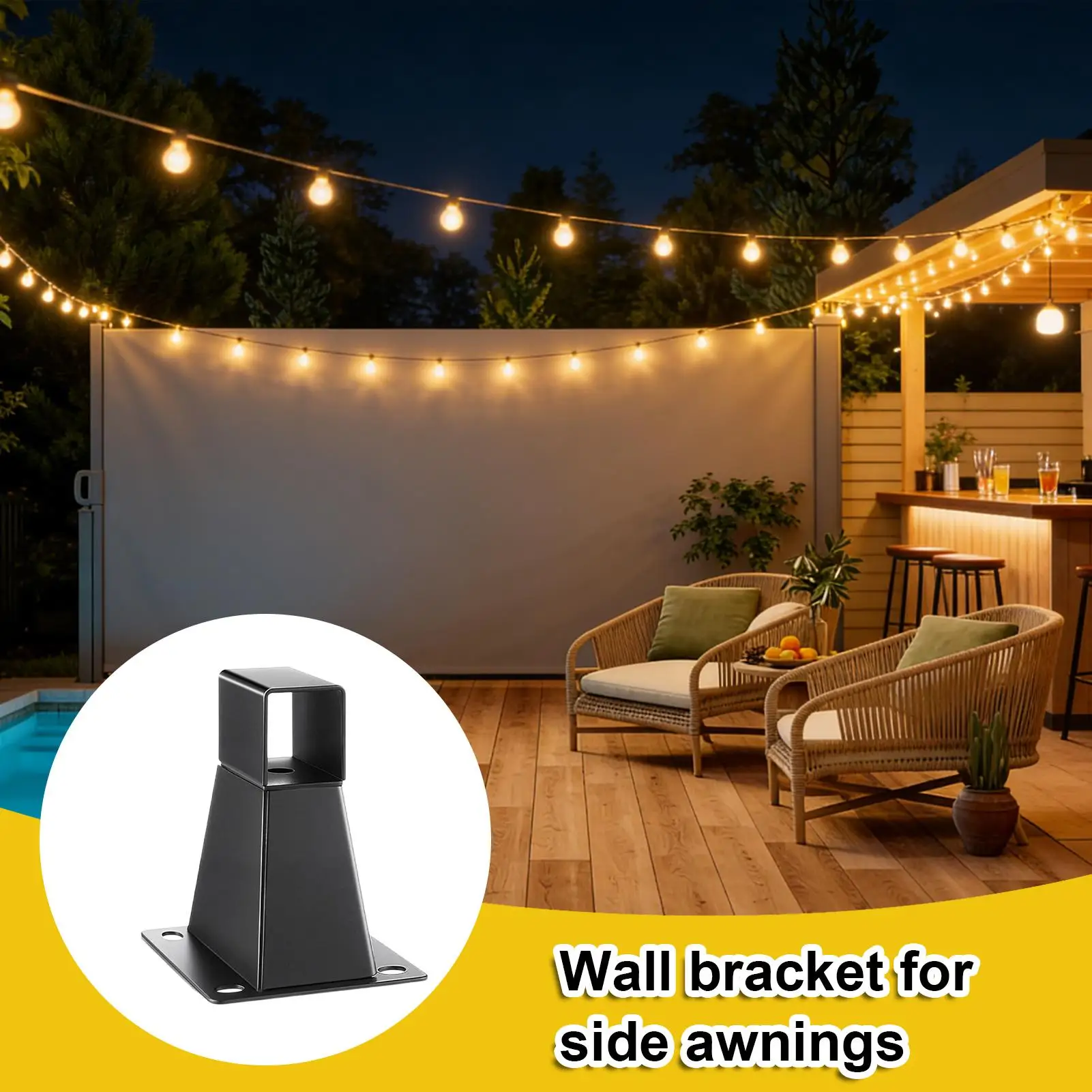 Wall Mount for Side Awning Fixing Rack Kit with Screws and Washers Awning Support Brackets for Backyard Porch Outdoor Garden
