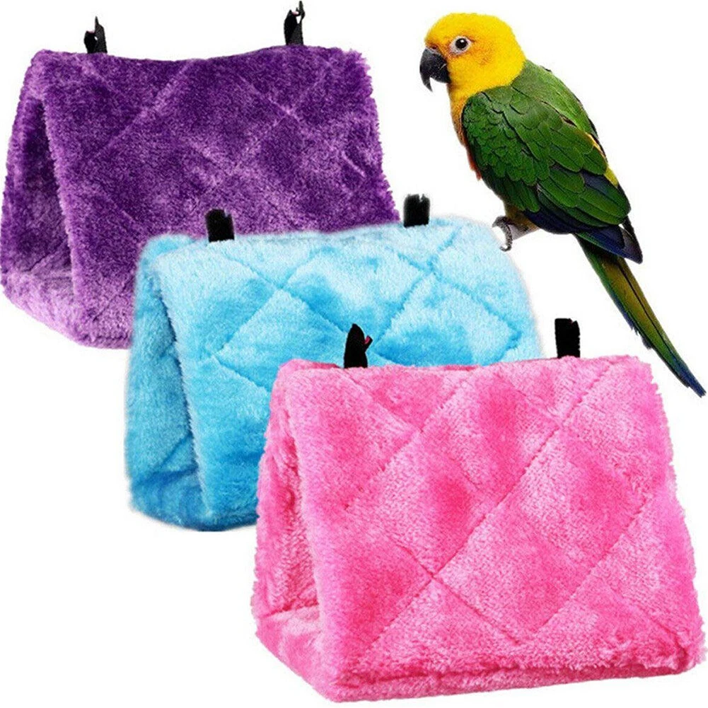 Pet Bird Cages Parrot Tent Warm Plush Hanging Cave Parakeet Hut Tent Bed Bird Nest House Sleeping Hatching Accessories