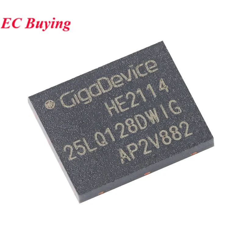 5Pcs/1pc GD25LQ128 GD25LQ128DWIG 25LQ128DWIG GD25 WSON-8 128M-bit 1.8V Serial Flash Memory Chip IC Integrated Circuit