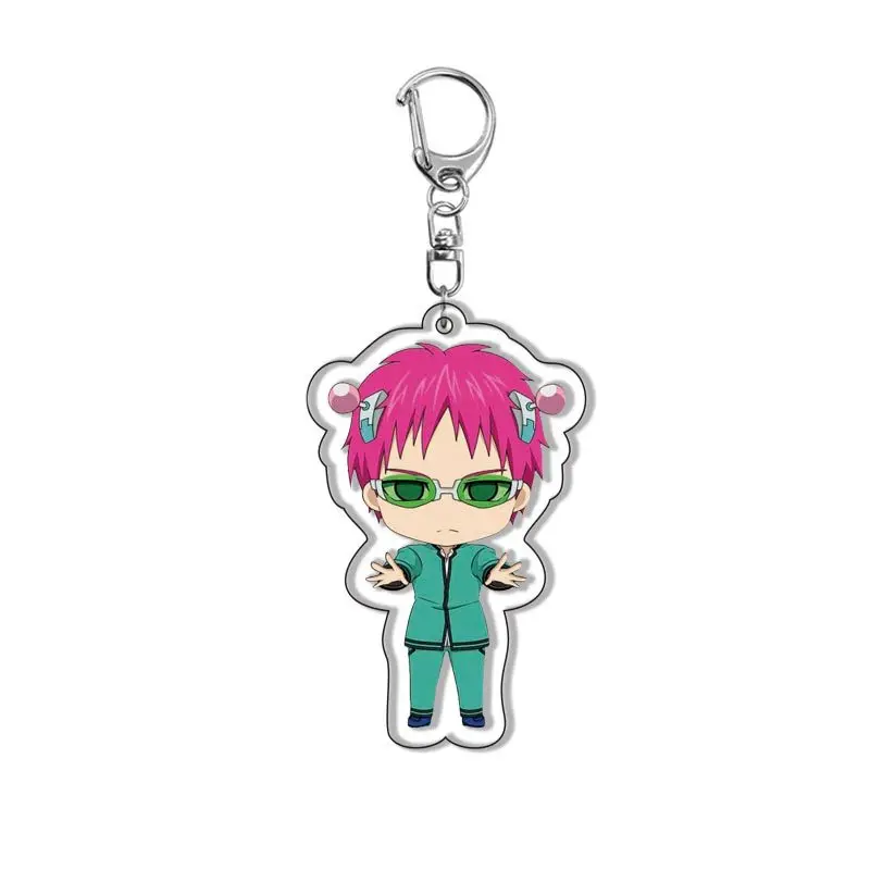 Anime The Disastrous Life of Saiki Kusuo Keychain Cute Figure Saiki Kusuo Teruhashi Kokomi Pendant Key Ring Backpacks Fans Gift