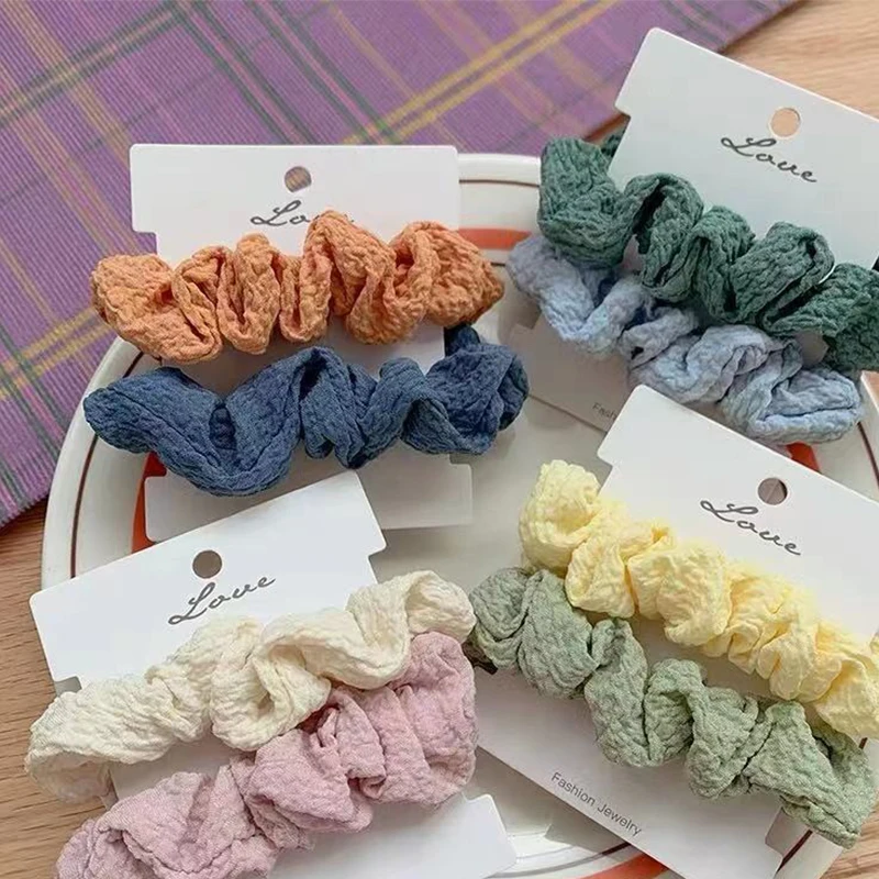 Women's Scrunchies Solid Color Hair Bands Elastic Hair Rope Women Ladies Sports Dancing Ponytail Holder 8Color Fashion Hair Ties