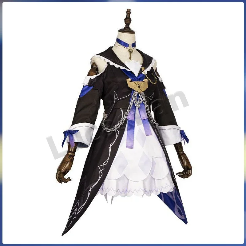 CosplayHerta-Disfraz de Honkai Star Rail, peluca Herta, juego Honkai Impact 3, ropa de Anime, vestido de Lolita, boina negra, sombrero encantador U