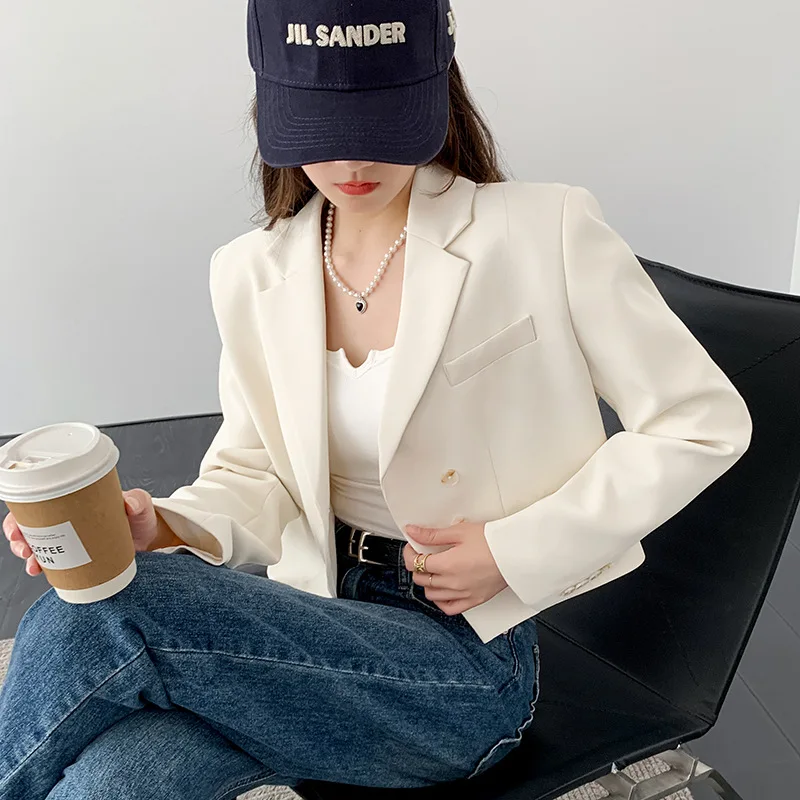 

Весенне-осенний женский однотонный костюм-жакет с уникальным дизайном, повседневный, длинный рукав, для офиса, модный женский топ