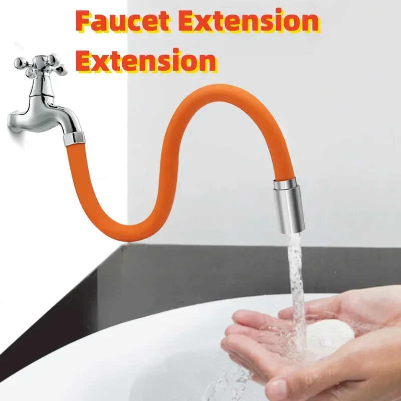 Universal Universal Hose Extension Water Pipe Household Extension Extender Faucet Anti-splash Water Bubbler Can Bent and Shaped