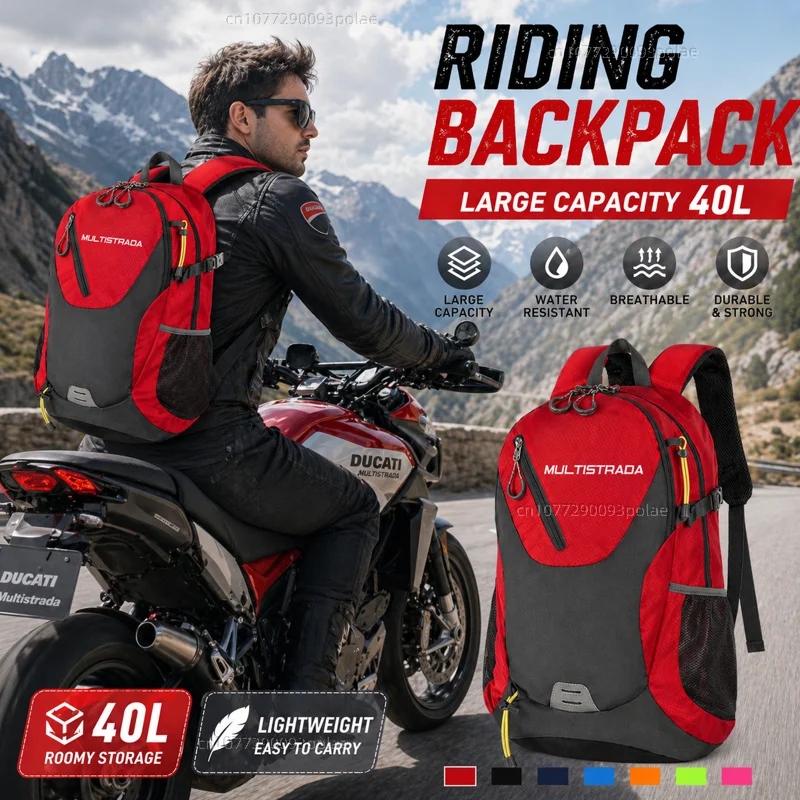 For DUCATI Multistrada 950 1100 1260 1200 S GT 1200S V4 Large Capacity Racing travel Men waterproof Backpack Bag Motorcycle Gift