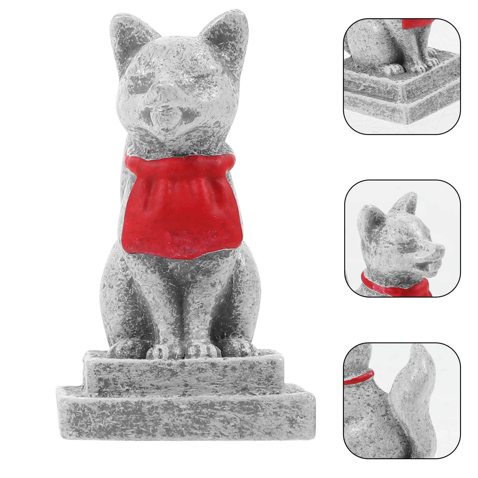 2 Pcs Torii Ornaments Japanese White Fox Sand Table Shrine Inari of Garden Figurine Accessories