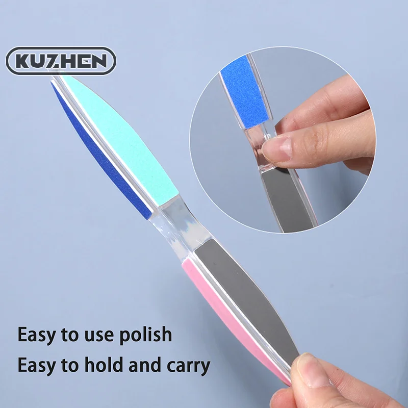 Nail Art File Metal Cuticle Pusher Remover Double Sided Scrub Buffer Grinding Manicure Pedicure Tool