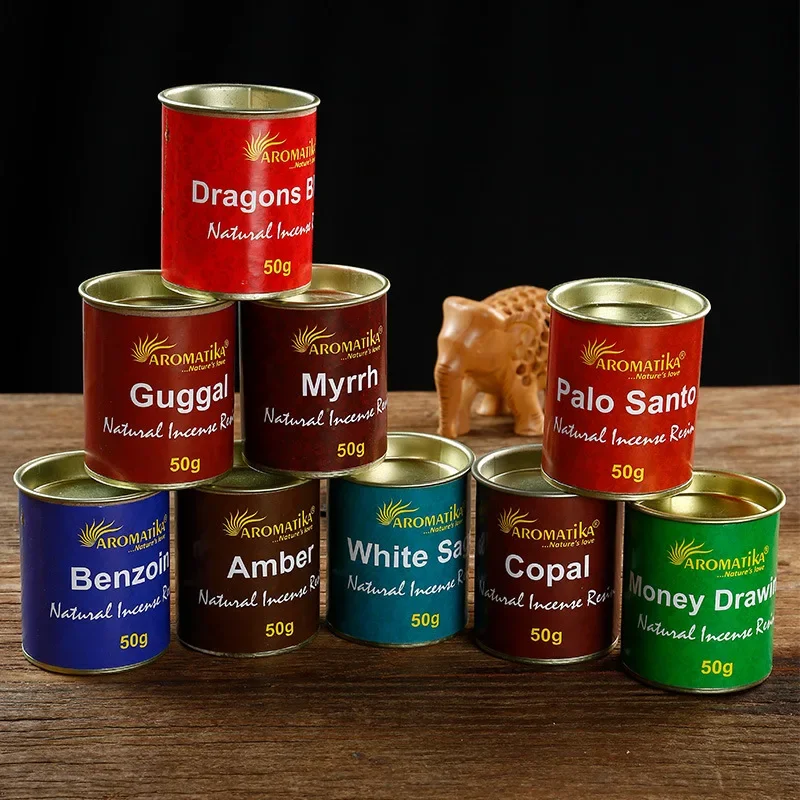 Fragancia de resina de mirra para aromaterapia, polvo de incienso, salvia blanca, calma el Espíritu, materia prima Original