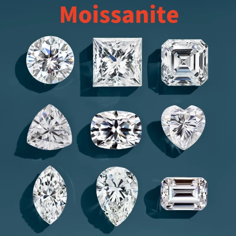 

1.0ct Loose Moissanite Gemstone Super White D Color VVS1 Marquise/Pear/Oval/Emerald/Heart/Princess Shape Pass Test For Jewelry