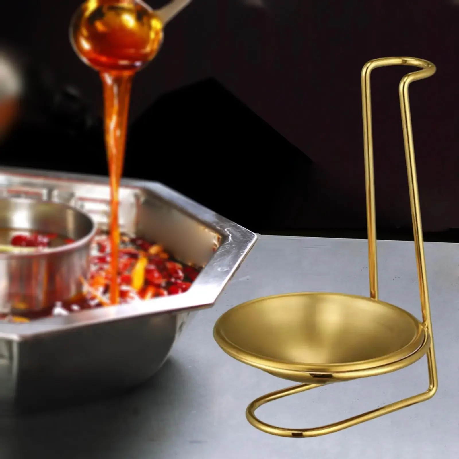 Stainless Steel Spoon Holder Craft Spoon Work Rest Holder Vertical Spoon Rest for Restaurant Kitchen Dinning Room Gadgets