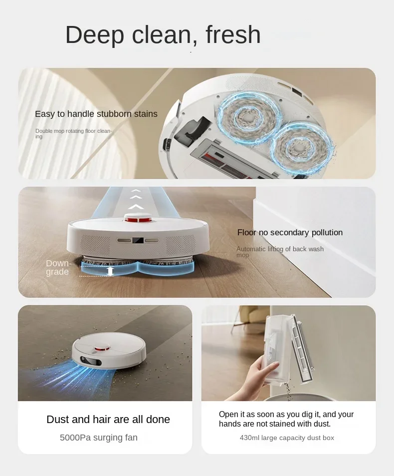 Xiaomi MIJIA Washless Sweeping Robot 2 Sweeping and Mopping Machine Vacuum Mopping Machine Home Appliance Robot Cleaning