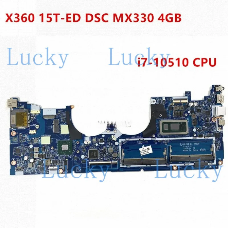 

f For HP ENVY X360 15T-ED000 15-ED i7-10510U MX330 4G Laptop Motherboard LA-J492P