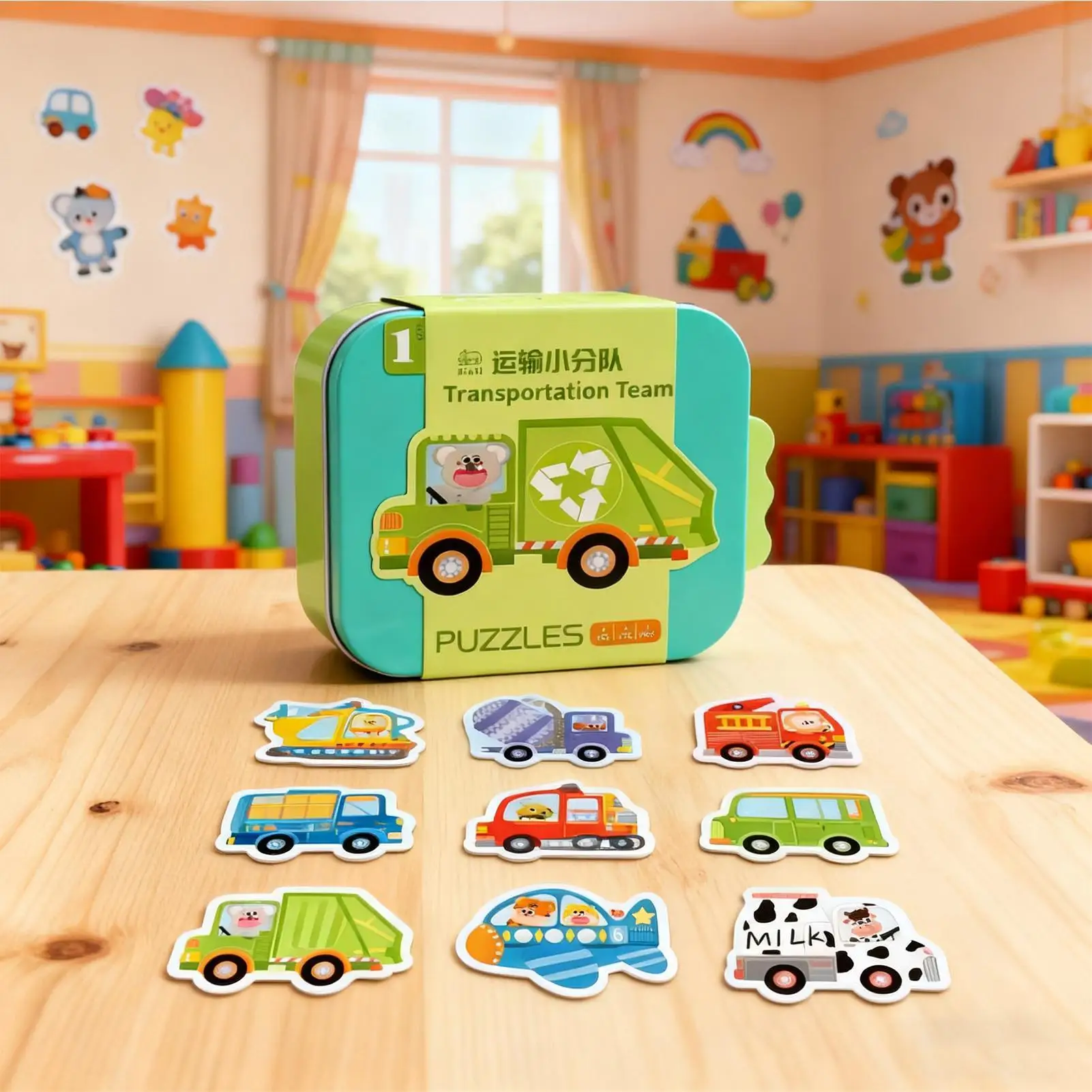 ألغاز للأطفال لعبة لوحة كرتونية تعليمية ألغاز تعليمية للأولاد والبنات من عمر 3-5 سنوات أدوات تخزين عيد الميلاد