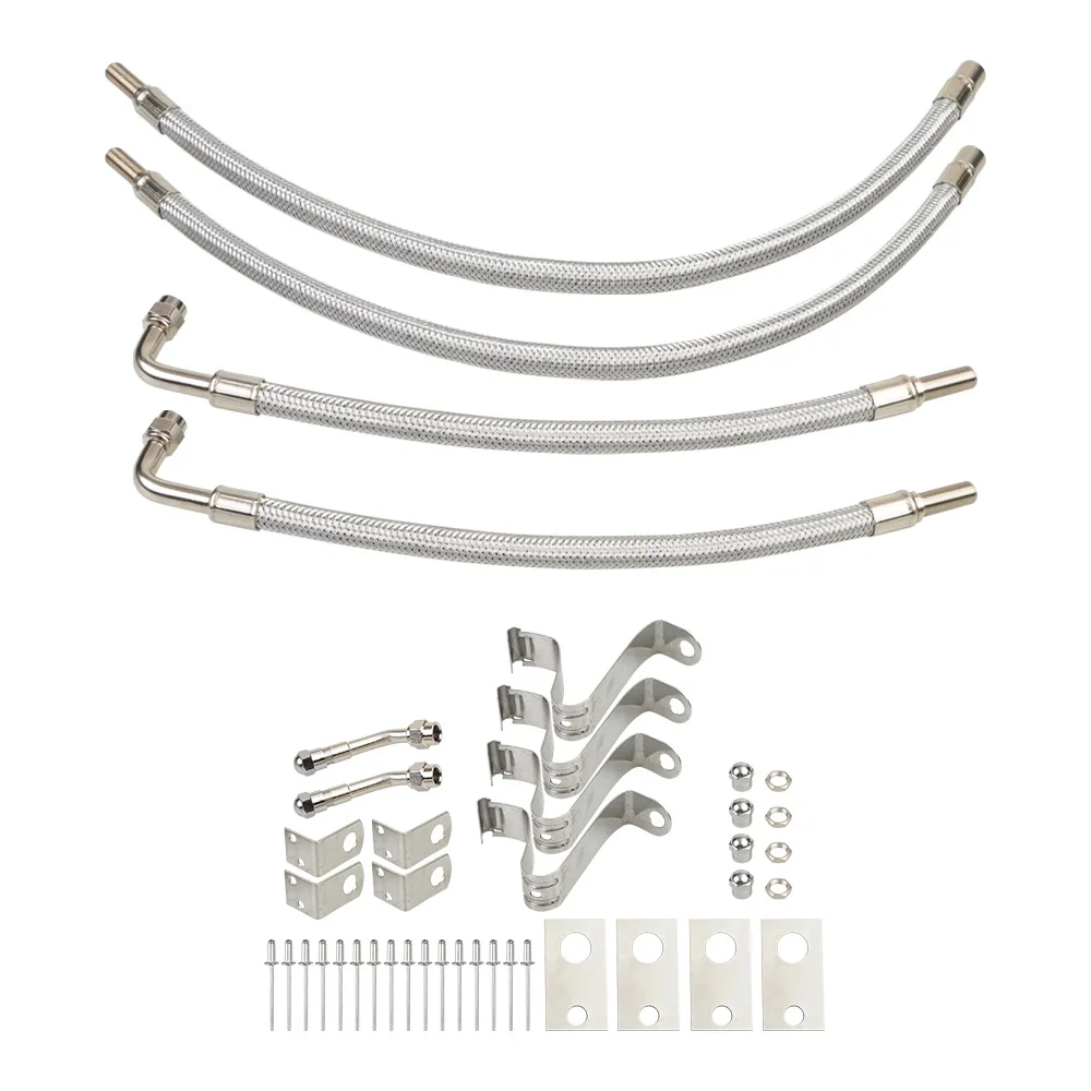 

Комплект удлинителя с двойным стержнем, плетеный удлинитель стержня из нержавеющей стали, универсальный удлинитель клапана с двумя колесами